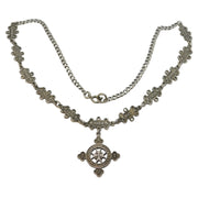 Sterling Silver St. John Ambulance Tag & Fob Necklace Antique c1940 Art Deco