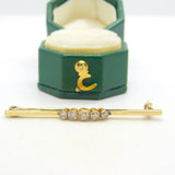 Edwardian 18ct Gold Five-Stone Diamond Dress Brooch Antique c1910