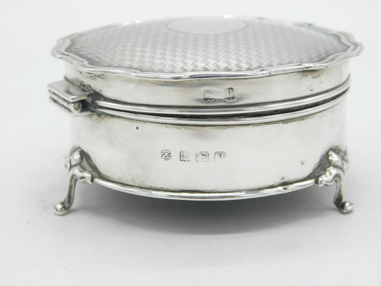 Sterling Silver Floral Shaped Jewellery Box Antique 1939 Birmingham Art Deco