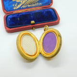 Victorian Pinchbeck Gold Ornate Hardstone Cameo Double Locket Antique c1890