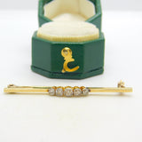 Edwardian 18ct Gold Five-Stone Diamond Dress Brooch Antique c1910