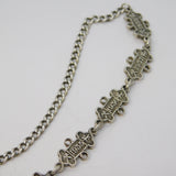 Sterling Silver St. John Ambulance Tag & Fob Necklace Antique c1940 Art Deco