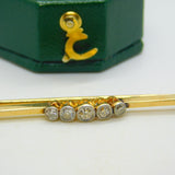 Edwardian 18ct Gold Five-Stone Diamond Dress Brooch Antique c1910