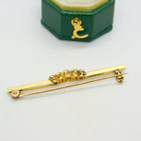 Edwardian 18ct Gold Five-Stone Diamond Dress Brooch Antique c1910