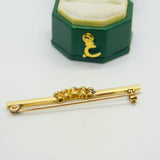 Edwardian 18ct Gold Five-Stone Diamond Dress Brooch Antique c1910