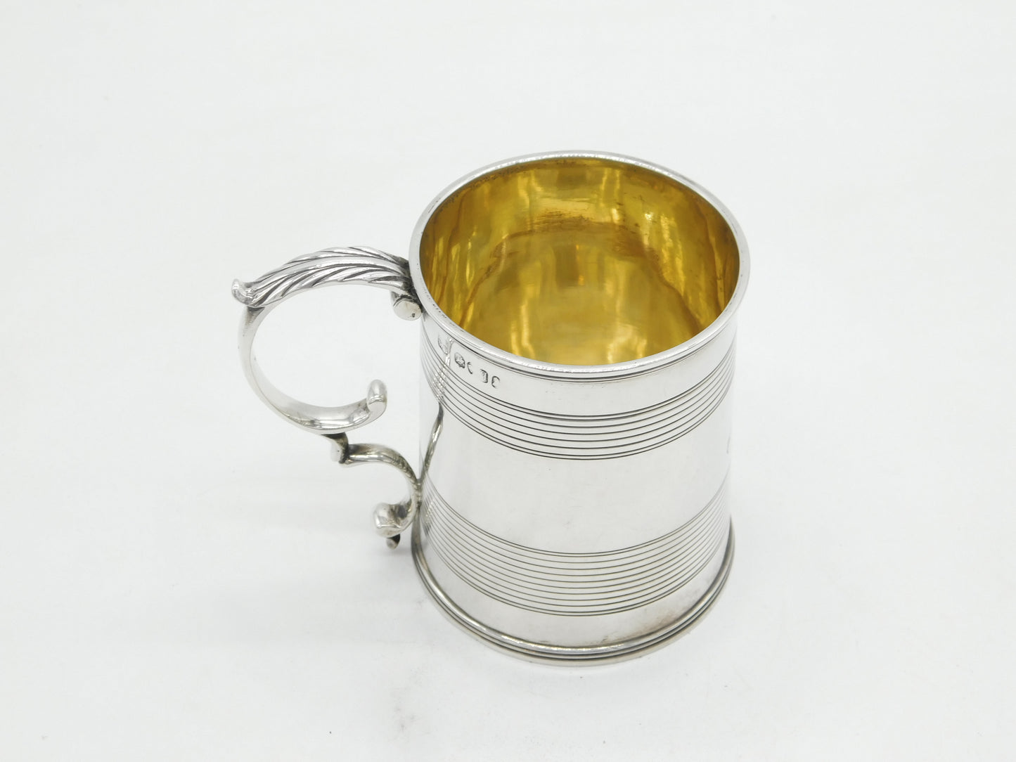 William IV Sterling Silver Lined Pattern Christening Mug Antique 1831 London