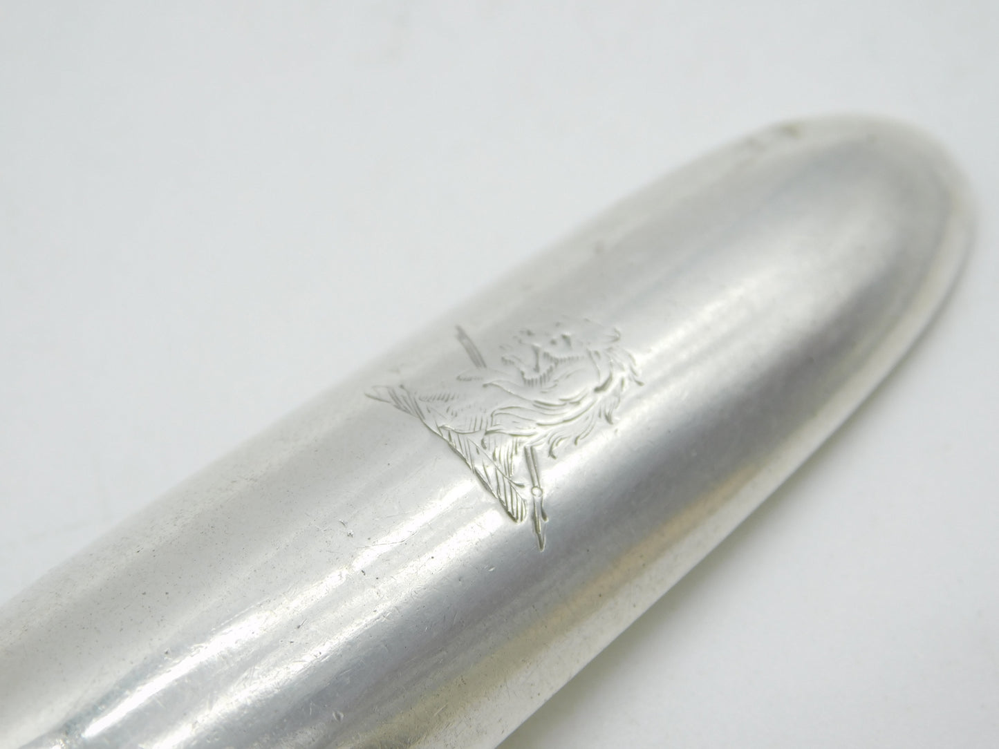 George III Sterling Silver Lion Crest Bone Marrow Scoop Antique 1786 London