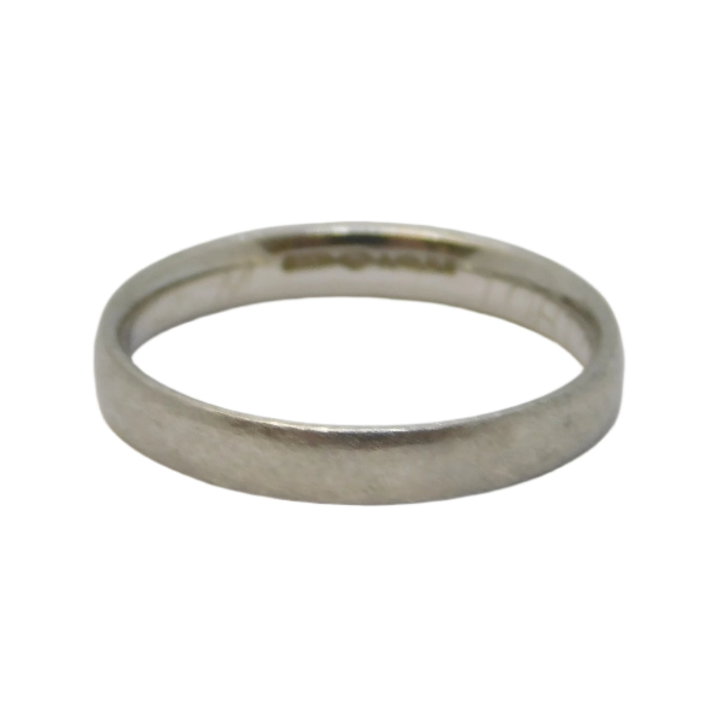 .950 Platinum Minimal Wedding Band Ring Vintage 2001 Birmingham Size M 1/2 UK