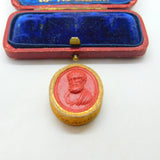 Grand Tour Red Wax Seal Cameo Of  Tragedian Sophocles Antique c1830 Regency