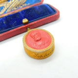 Grand Tour Red Wax Seal Cameo Of  Tragedian Sophocles Antique c1830 Regency