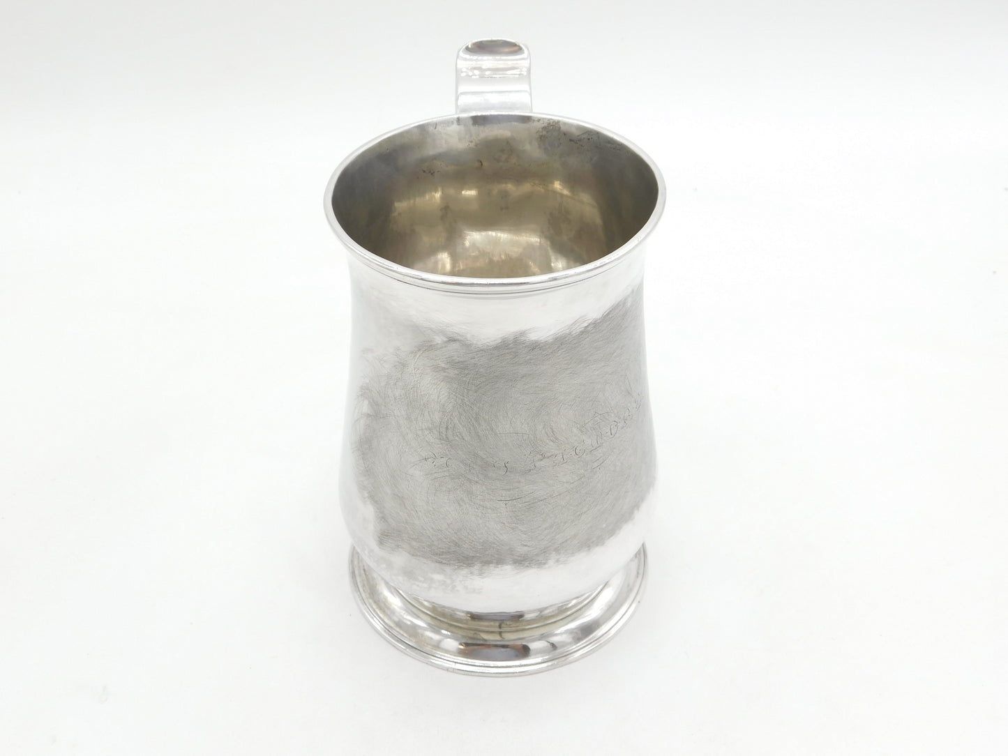 George II Newcastle Large Sterling Silver Whistle Handle Tankard Antique 1757