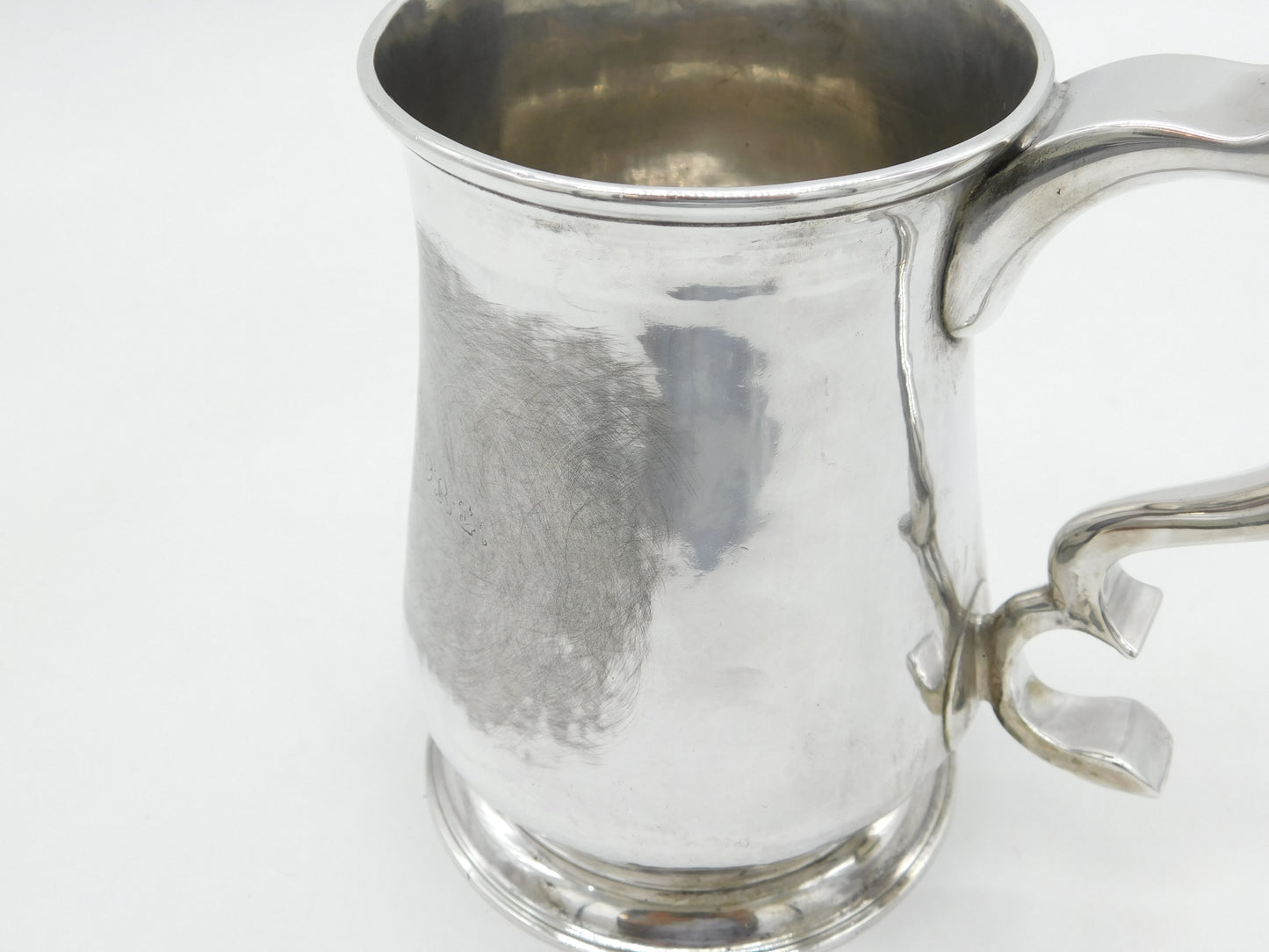 George II Newcastle Large Sterling Silver Whistle Handle Tankard Antique 1757