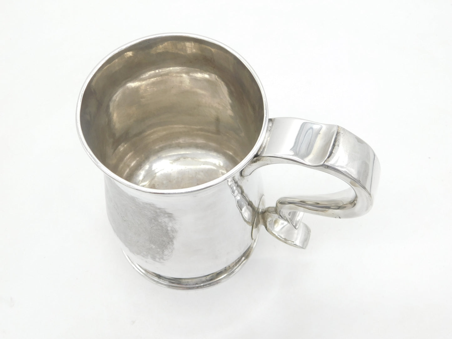 George II Newcastle Large Sterling Silver Whistle Handle Tankard Antique 1757