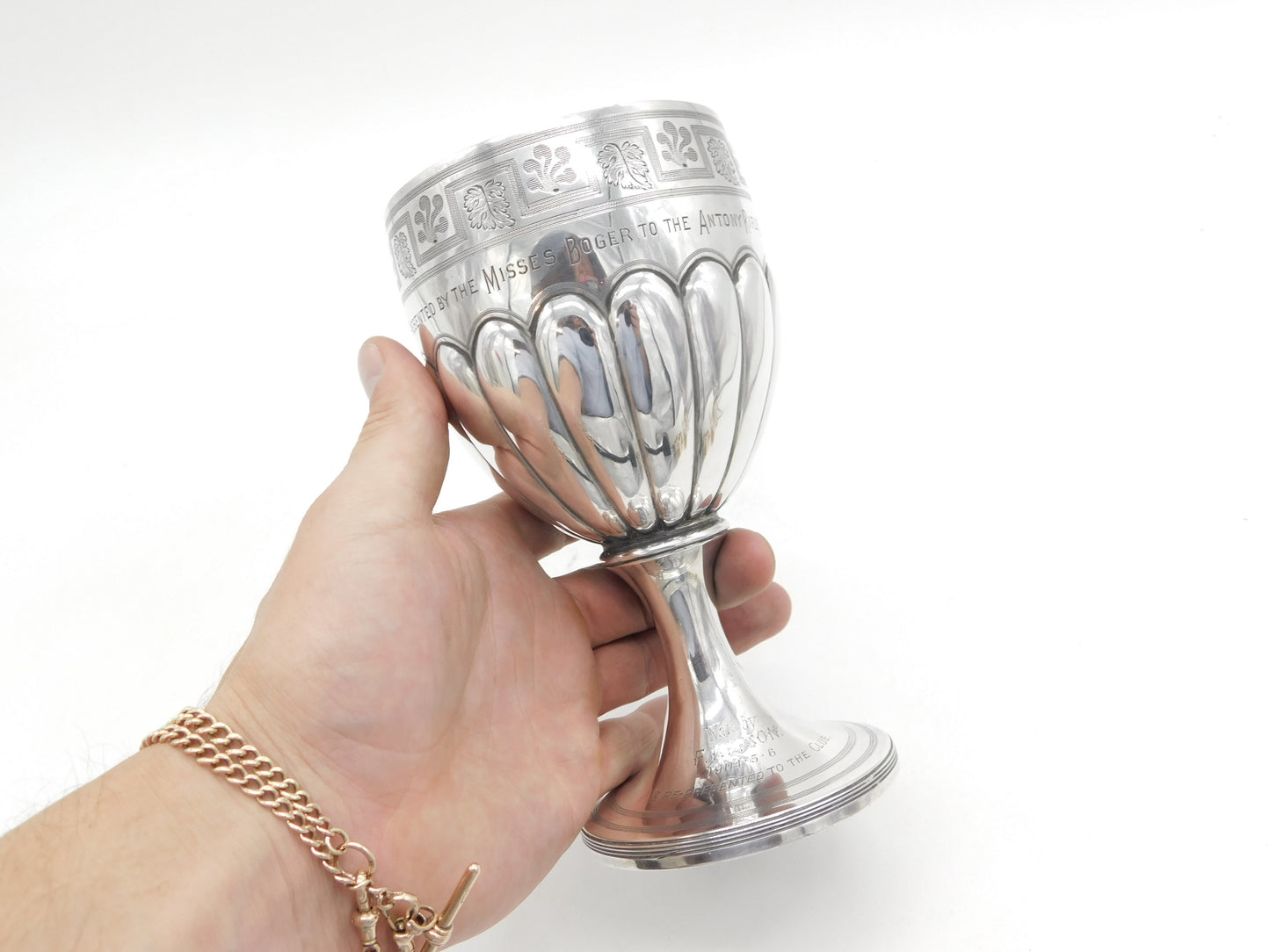 George III Sterling Silver Fluted Wine Goblet Chalice Antique 1804 London