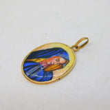 19th Century Austro-Hungarian 14ct Gold & Enamel Mary or Maria Pendant Antique c1880
