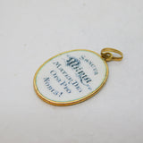 19th Century Austro-Hungarian 14ct Gold & Enamel Mary or Maria Pendant Antique c1880