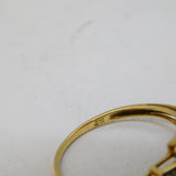 9ct Yellow Gold, Blue Topaz & Diamond Set Dress Ring Vintage c1990 London