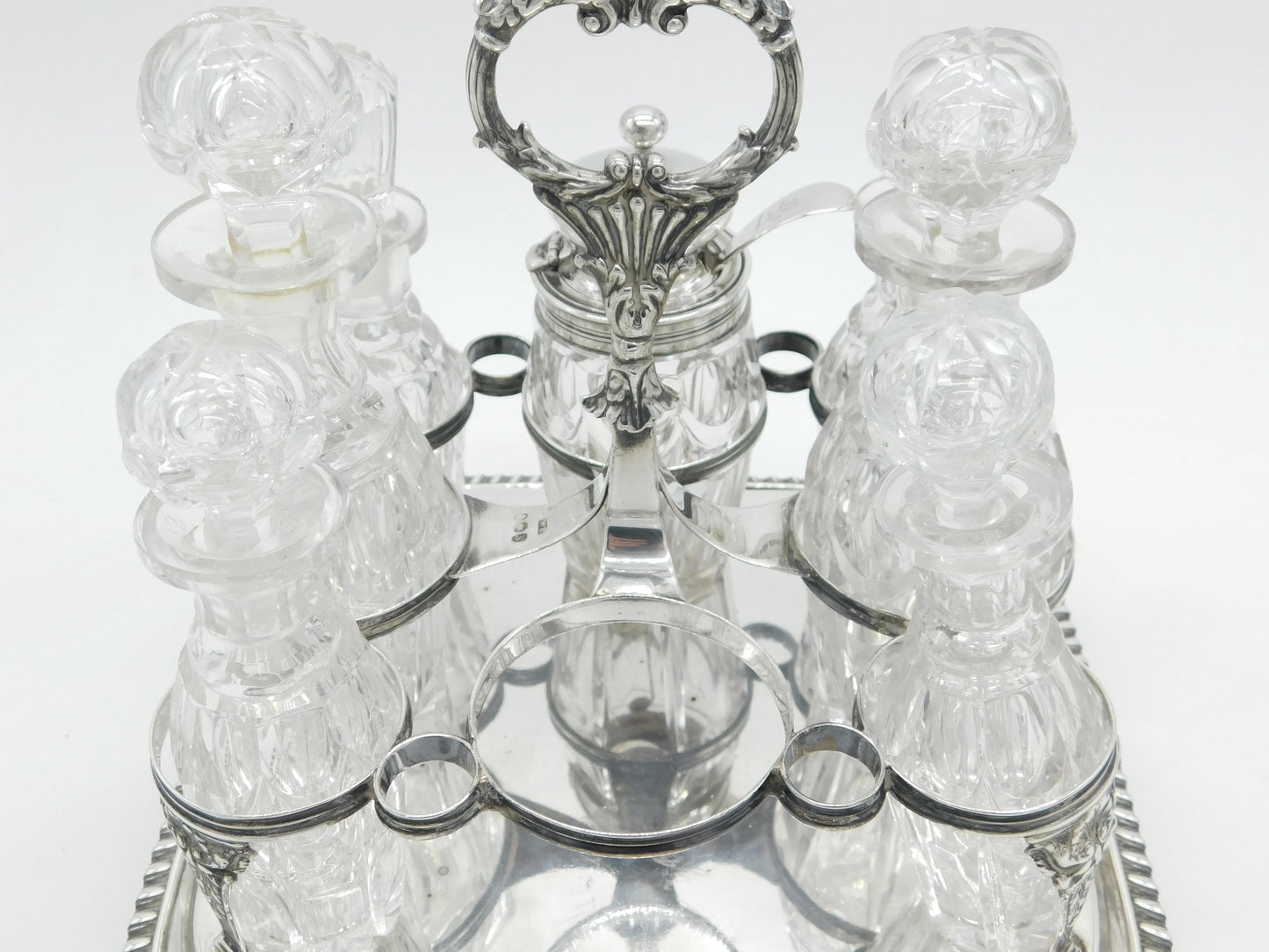 William IV Sterling Silver & Cut Glass Complete Cruet Set Antique 1833 London