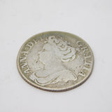 Queen Anne Early Milled Silver Shilling Coin Antique 1711 Fair Condition