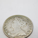 Queen Anne Early Milled Silver Shilling Coin Antique 1711 Fair Condition