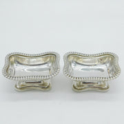 George III Pair of Sterling Silver Pedestal Salt Cellars Antique 1811 London