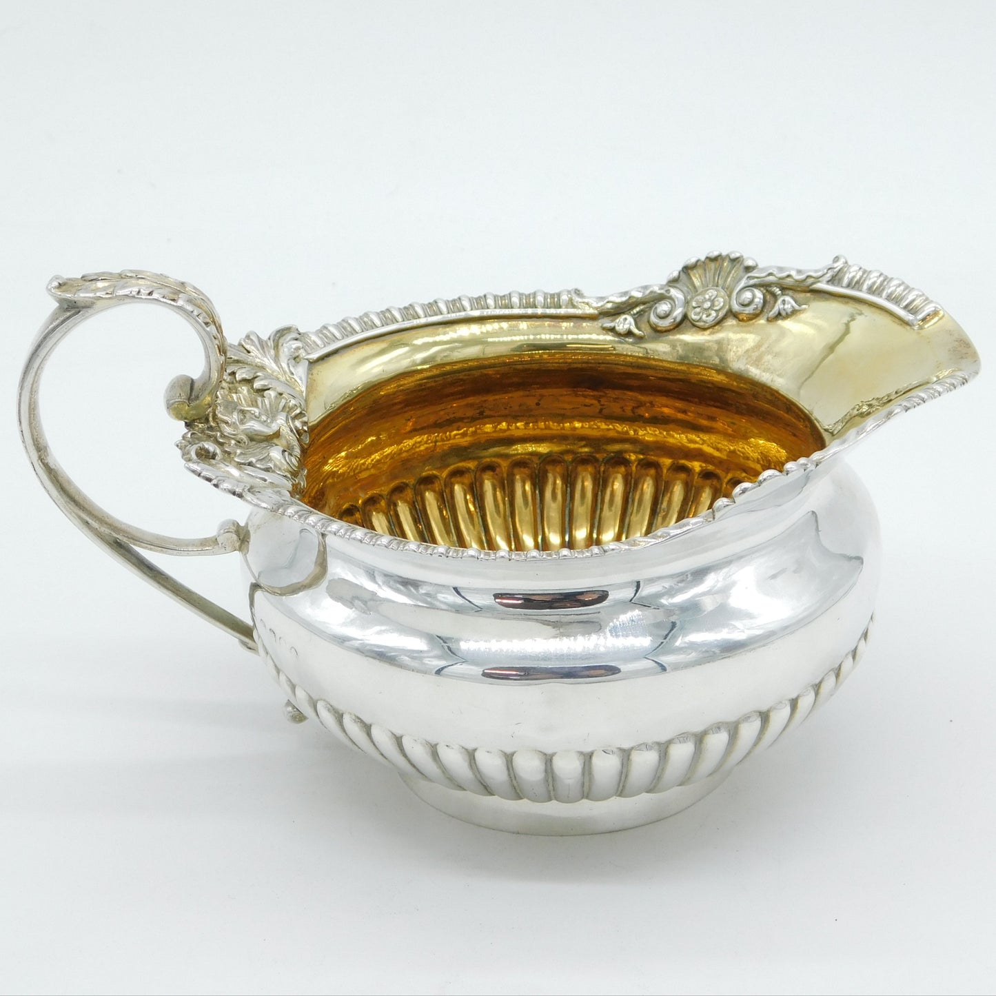 George III Sterling Silver Acanthus Pattern Cream Jug Antique 1794 London