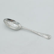 George II Sterling Silver Boar Crest Floral Serving Spoon Antique 1745 London