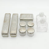 George IV Sterling Silver & Glass Nine-Part Vanity Set Antique 1825 London