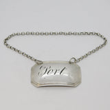 George IV Sterling Silver Port Decanter Label Antique 1825 Birmingham