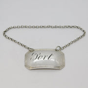 George IV Sterling Silver Port Decanter Label Antique 1825 Birmingham