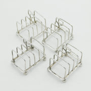 Set of Four Sterling Silver Toast Racks Antique 1919 Sheffield Art Deco