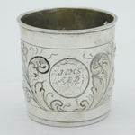 17th Century German Sterling Silver Engraved Floral Beaker Antique 1696 Nurnberg