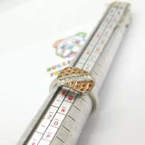 Sterling Silver & CZ & Citrine Textured Signet Ring Mid-Century c1950