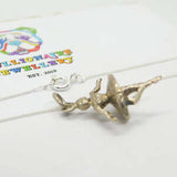 Sterling Silver Little Ballerina Pendant Necklace Vintage c1970