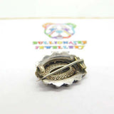 Sterling Silver Floral Button Brooch Victorian c1880