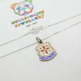 Sterling Silver & Enamel Carlisle Pendant Necklace Vintage c1960