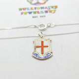 Sterling Silver London Travel Shields Pendant Necklace Mid-Century c1950