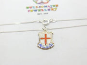 Sterling Silver London Travel Shields Pendant Necklace Mid-Century c1950
