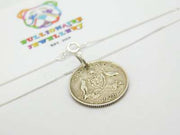 Sterling Silver Australia Sixpence Coin Necklace 1928 Antique Art Deco