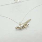 Sterling Silver Pheasant Statuette Pendant Necklace Vintage c1970
