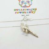 Sterling Silver Pheasant Statuette Pendant Necklace Vintage c1970
