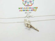 Sterling Silver Pheasant Statuette Pendant Necklace Vintage c1970