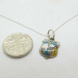 Sterling Silver & Enamel Piccadilly Circus London Pendant Necklace Vintage c1970