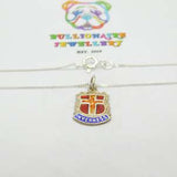 Sterling Silver & Enamel Inverness Shield Pendant Necklace Vintage c1970