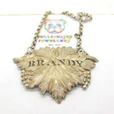Silver Plated Brandy Decanter Label Vine Leaf Victorian c1880