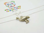 Sterling Silver Ornate Ostrich Pendant Necklace Vintage c1970