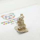 Sterling Silver Aladdin on His Magic Flying Carpet Charm Pendant Vintage c1970