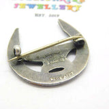 Sterling Silver and Coloured Enamel Famous Anvil Gretna Green Brooch Art Deco c1