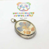 Sterling Silver Preserved Sweet Violet Pendant Mid-Century c1950