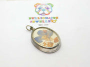 Sterling Silver Preserved Sweet Violet Pendant Mid-Century c1950